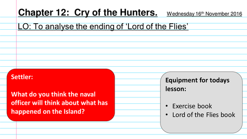 Chapter 12 - Lord of the Flies LOTF Cry of the Hunters