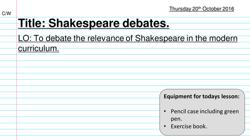 Is Shakespeare relevant today? Debate