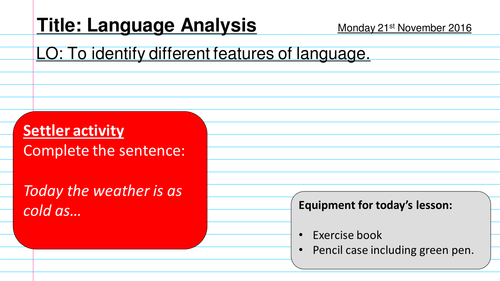Language features lesson bundle