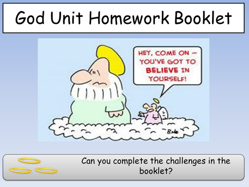 Belief  in God take away menu homework