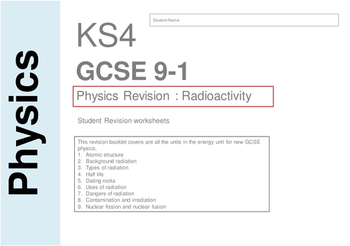 Gcse physics 9-1 Radioactivity booklet