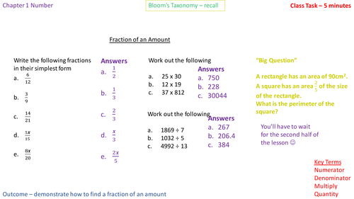 1.1a Calculations - Fraction of an amount
