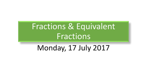 Year 3: Equivalent Fractions | Teaching Resources