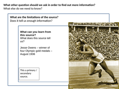 Hitler on race Jesse Owens  Olympic Games 1936 Source Analysis Activity