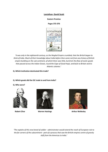 Gaining & Losing an Empire - Leviathan: D.Scott - Worksheet to support Chp 7 - Eastern Promise