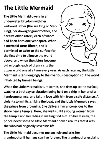 The Little Mermaid Handout