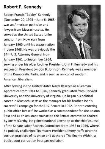 Robert F. Kennedy Handout