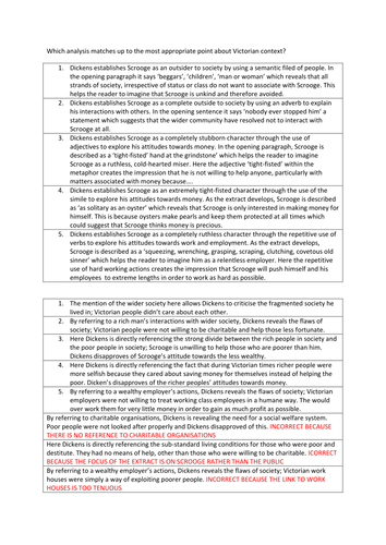 Writing about context in A Christmas Carol (new AQA GCSE Lit)