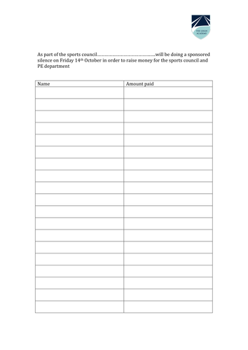 sponsored silence sheet