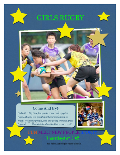 Girls rugby poster