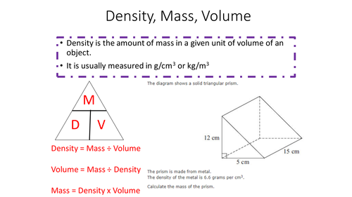 Teach in 20 Density, mass, volume