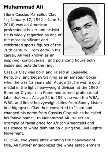 Muhammad Ali Handout