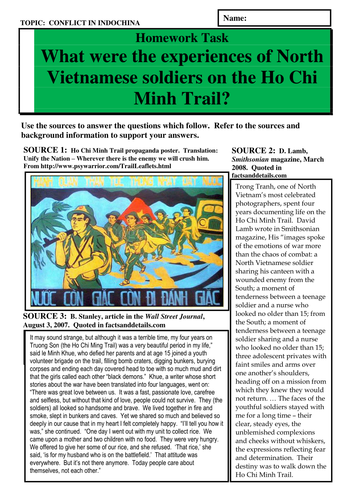 What were the experiences of North Vietnamese soldiers on the Ho Chi Minh Trail?
