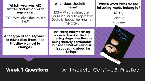 An Inspector Calls - 5 a day starters