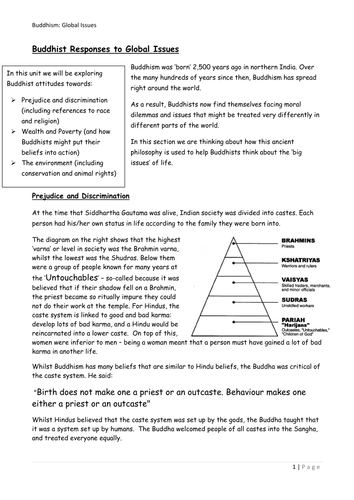 Buddhist responses to Global Issues - Racism, prejudice, wealth and poverty, and the environment