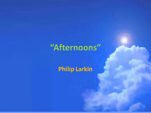 Outstanding lesson on Larkin's "Afternoons" from EDUQAS anthology