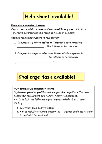BTEC level 2- expected and unexpected events