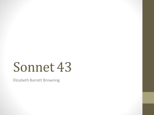 Outstanding analysis of Barrett-Browning's "Sonnet 43" for the EDUQAS anthology