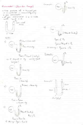 Manometers - Teachers Note