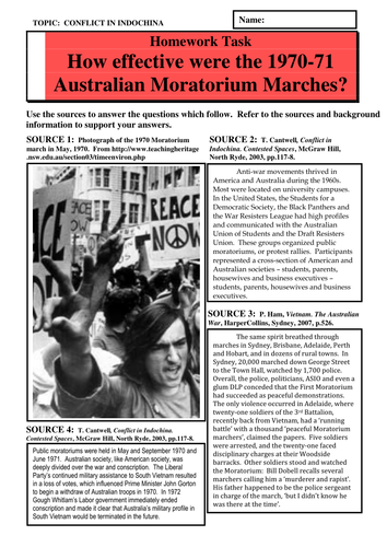 How effective were the 1970-71 Australian Moratorium Marches?