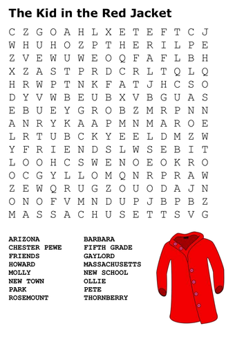 The Kid in the Red Jacket Word Search