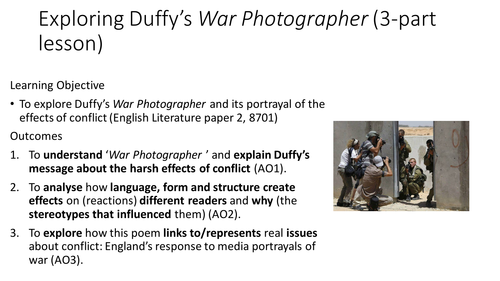 Power and Conflict Poetry - Duffy's War Photgrapher