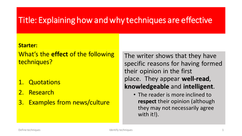 Speeches L2 - Explaining the Effect of Techniques