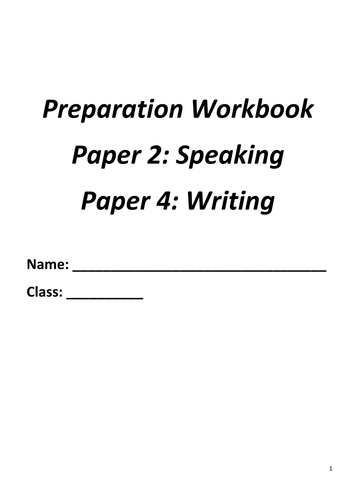 Speaking and Writing Preparation Workbook for AQA Spanish NEW GCSE
