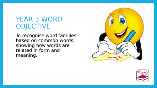 Year 3 SPAG PPT and Assessment: Word Families