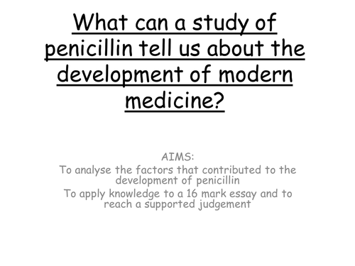 AQA 8145 Medicine - Introduction of penicillin