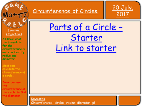 Circumference of circles including reverse Circumference