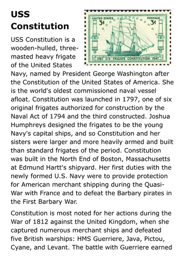 USS Constitution Handout