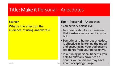 Speeches - L5 - Personal Elements - Anecdotes