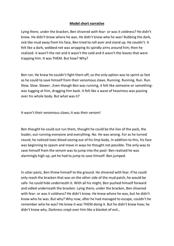 Deconstruct a model short narrative to analyse its cohesive devices (new AQA GCSE English Language)