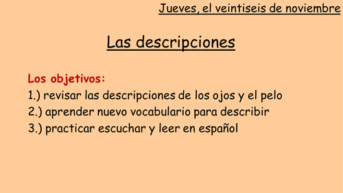 Descriptions in Spanish of famous people and finding common errors