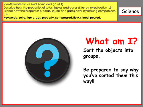 KS3 - Properties of solids, liquids and gases