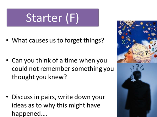 AQA GCSE Psychology 2019 spec – Lesson 8 Interference