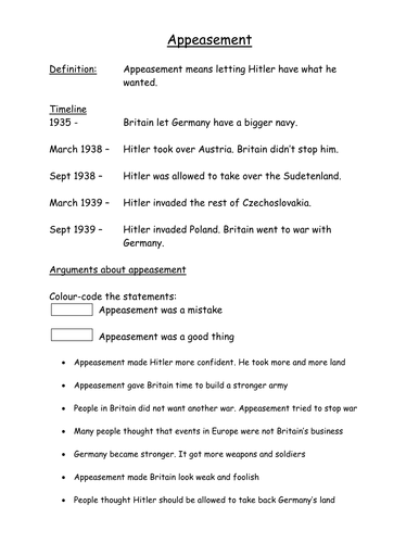 Causes of WWII