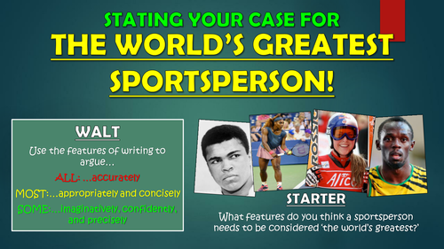 Stating Your Case for the World's Greatest Sportsperson!