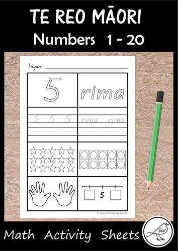 Te Reo Māori – Math Activity Sheets – Numbers 1-20
