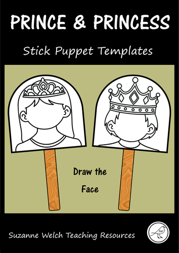 Prince and Princess - Stick Puppet Templates