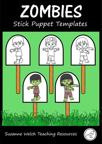 Zombies - Stick Puppet Templates