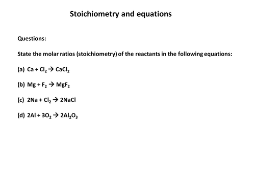 Question on moles and stoichiometry