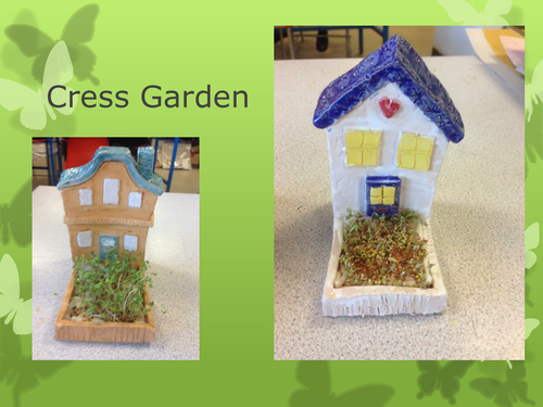Ceramic House with Cress Garden Lesson
