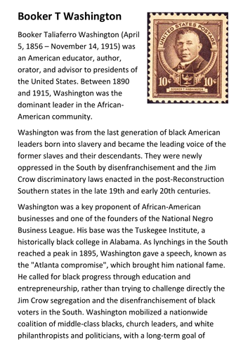 Booker T Washington Handout