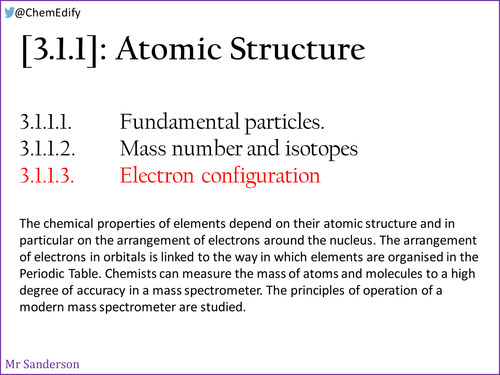 AQA [3.1.1.3] Electron configurations and ionisation energy [New AQA A-Level (2016-)]