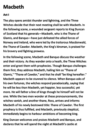 Macbeth Handout