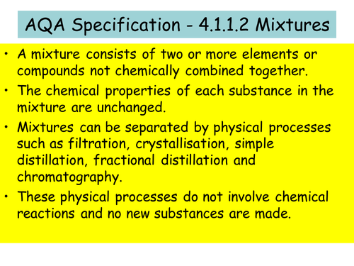 AQA Trilogy Combined Science - Mixtures