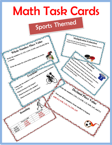Sports Themed Math Task Cards