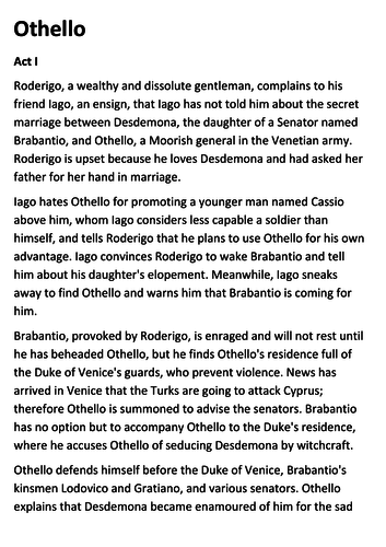 Othello Handout